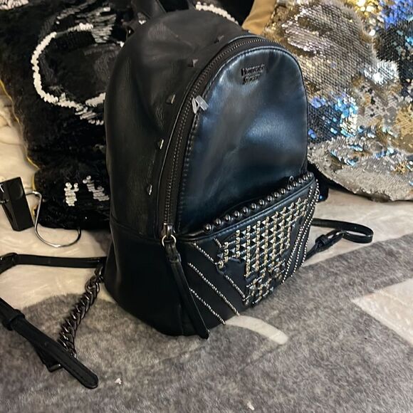 Victorias secret/vs bling aztec pyramid stud sequin detail Mini backpack bag main image 5